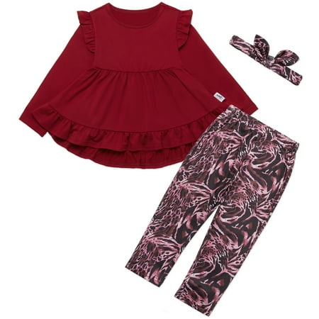 0-4T Kids Baby Girl Spring Outfits Toddler Long Sleeve Ruffle Tops and Long Pants with Headband Sets
0-4T Kids Baby Girl Spring Outfits Toddler Long Sleeve Ruffle Tops and Long Pants with Headband Sets
