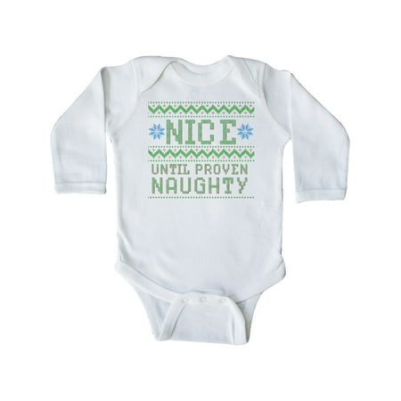 Inktastic Ugly Sweater Nice until Proven Naughty Gift Baby Boy or Baby Girl Long Sleeve Bodysuit
Inktastic Ugly Sweater Nice until Proven Naughty Gift Baby Boy or Baby Girl Long Sleeve Bodysuit