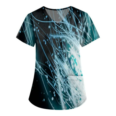 QAZXD Women s Personalized Print Short Sleeve V Neck Tops Working Scrub Tops T Shirts Green
QAZXD Women s Personalized Print Short Sleeve V Neck Tops Working Scrub Tops T Shirts Green