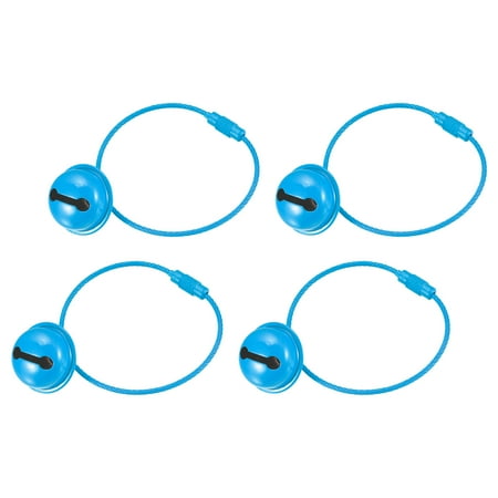 Uxcell Pet Bells Carbon Steel 55mm/2.16 Dia Jingle Bells Cable Blue 4 Pack