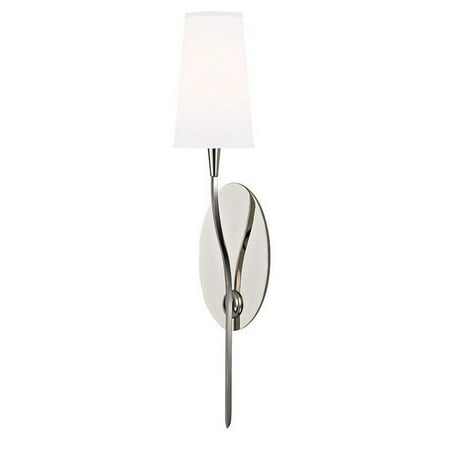 One Light Wall Sconce 5 inches Wide By 25.5 inches High-Polished Nickel Finish-White Shade Color Bailey Street Home 116-Bel-3029233
One Light Wall Sconce 5 inches Wide By 25.5 inches High-Polished Nickel Finish-White Shade Color Bailey Street Home 116-Bel-3029233
