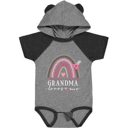 Inktastic Grandma Loves Me Girls Boho Rainbow Gift Baby Girl Bodysuit