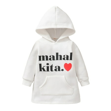 Sunisery Kids Baby Girls Hooded Sweatshirt Dress Long Sleeve Letter Pullover Straight Knee Length Dress White 3-4 Years
Sunisery Kids Baby Girls Hooded Sweatshirt Dress Long Sleeve Letter Pullover Straight Knee Length Dress White 3-4 Years