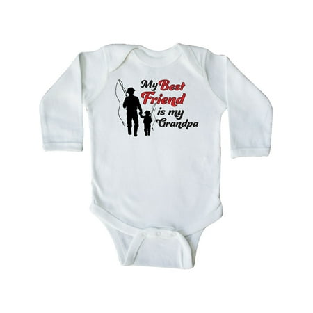 Inktastic My Best Friend Is My Grandpa Gift Baby Boy or Baby Girl Long Sleeve Bodysuit
