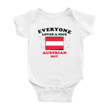 Everyone Loves a Nice Austrian Boy Baby Romper Bodysuit For Boy Girl (White 0-3 Months)
Everyone Loves a Nice Austrian Boy Baby Romper Bodysuit For Boy Girl (White 0-3 Months)