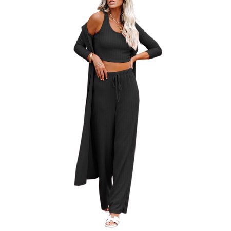 Ladiyo New Women s Autumn Winter Solid Color Home Wear Camisole Long Sleeved Shawl Drawstring Pants Three Piece Pajama Set S-1L
Ladiyo New Women s Autumn Winter Solid Color Home Wear Camisole Long Sleeved Shawl Drawstring Pants Three Piece Pajama Set S-1L