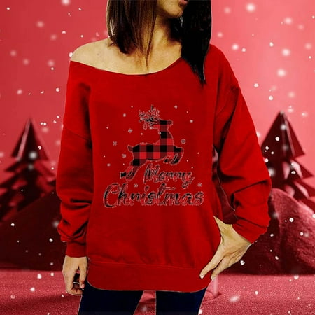 jsaierl Womens Oversized Sweatshirts Off the Shoulder Crewneck Long Sleeve Christmas Printed Sweatshirt Casual Tops for Women Tunic Sweatshirts for Holiday
jsaierl Womens Oversized Sweatshirts Off the Shoulder Crewneck Long Sleeve Christmas Printed Sweatshirt Casual Tops for Women Tunic Sweatshirts for Holiday