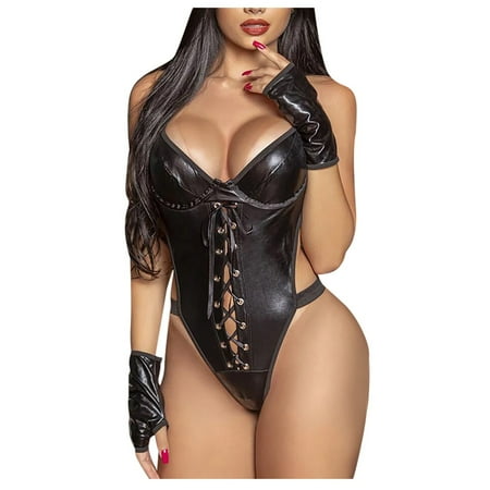 ZMHEGW Women Jumpsuit Leather Patchwork Bodydoll Bandage Print Lingerie Intimate Apparel For Womens
ZMHEGW Women Jumpsuit Leather Patchwork Bodydoll Bandage Print Lingerie Intimate Apparel For Womens