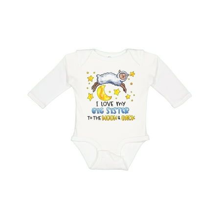 Inktastic I Love My Big Sister to the Moon and Back Cute Sheep Boys or Girls Long Sleeve Baby Bodysuit
Inktastic I Love My Big Sister to the Moon and Back Cute Sheep Boys or Girls Long Sleeve Baby Bodysuit
