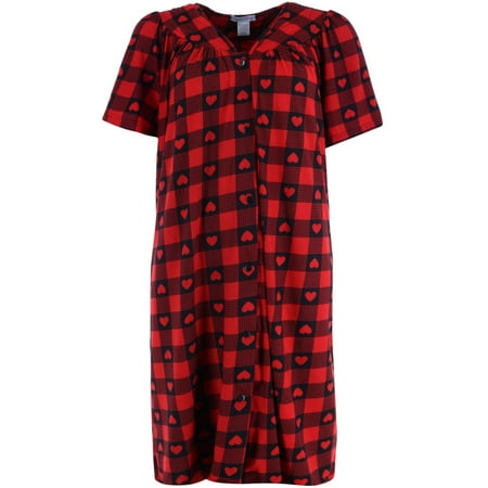 Elegant Emily Hearts and Plaid Duster Gown (Women)
