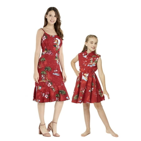 Matching Hawaiian Luau Mother Mermaid Dress Daughter Shirt Dress in Christmas Santa in Hawaii
Matching Hawaiian Luau Mother Mermaid Dress Daughter Shirt Dress in Christmas Santa in Hawaii