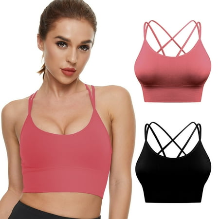 Padded Comfortable Workout Bras Black & Red Cross Back Sports Bras with Low Impact for Women Strappy Yoga Bra for Indoor Outdoor Running Fitness S Size 2 Pack
Padded Comfortable Workout Bras Black & Red Cross Back Sports Bras with Low Impact for Women Strappy Yoga Bra for Indoor Outdoor Running Fitness S Size 2 Pack