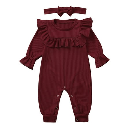 Outfits Romper Solid Baby Set Boys Girls Jumpsuit Ruffle Headband Girls Romper&Jumpsuit For 6-12 Months
Outfits Romper Solid Baby Set Boys Girls Jumpsuit Ruffle Headband Girls Romper&Jumpsuit For 6-12 Months