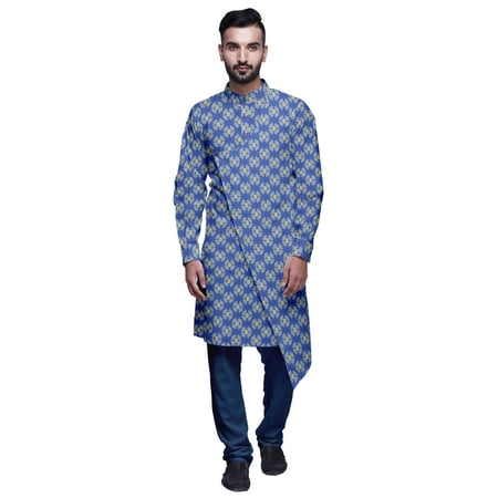 Atasi Designer Kurta Pajama For Men Printed Angrakha Kurta Set Summer Clothing
