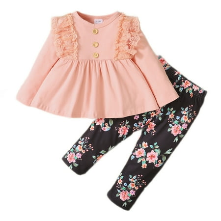 Kucnuzki 12 Months Baby Girl Fall-Winter Outfits Pants Sets 18 Months Long Sleeve Solid Color Ruffled Layer Tops Elastic Floral Pants 2PCS Set Pink
Kucnuzki 12 Months Baby Girl Fall-Winter Outfits Pants Sets 18 Months Long Sleeve Solid Color Ruffled Layer Tops Elastic Floral Pants 2PCS Set Pink