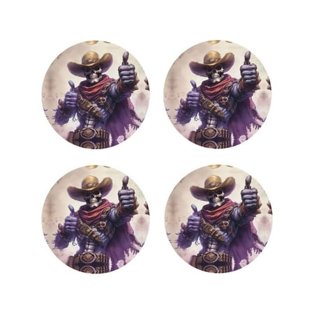 Leather Coasters Set of 4 - Cool Skull Cowboy Lightweight Non-Slip Drink Coasters for Desk Anti-Scalding Desk Cup Coasters for Office Table Decor Round Shape
Leather Coasters Set of 4 - Cool Skull Cowboy Lightweight Non-Slip Drink Coasters for Desk Anti-Scalding Desk Cup Coasters for Office Table Decor Round Shape