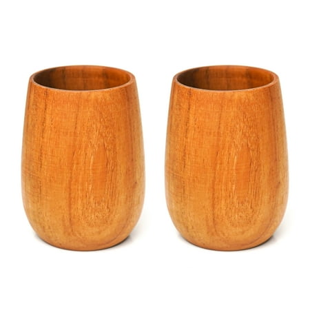 

Rounded Teak Wood Cup 2-Pack