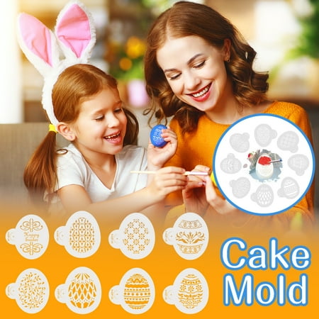 Mittory Easter Eggs Spray Mold Fondant Cake Decoration Powdered Sugar Sieve Baking Mold