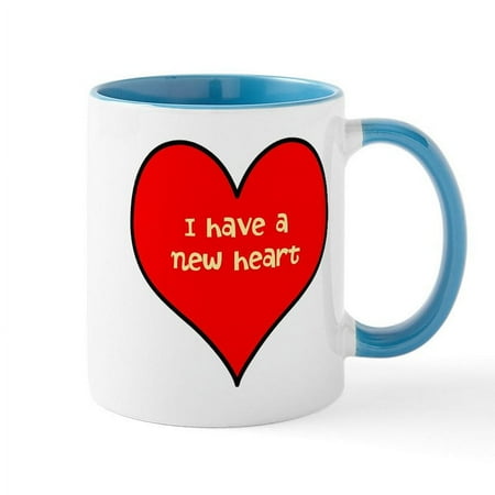 CafePress - I Have A New Heart Mug - 11 oz Ceramic Mug - Novelty Coffee Tea Cup