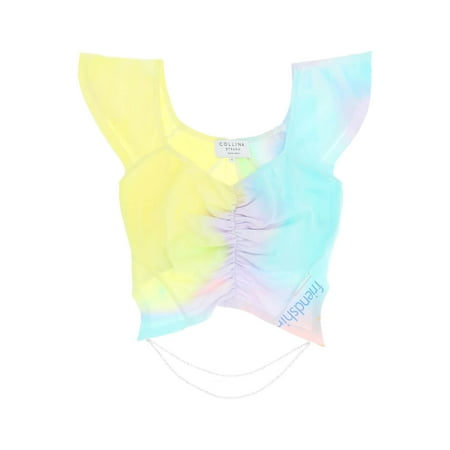 Collina Strada Regina Tie-Dye Top With Rhinestone Chain Women