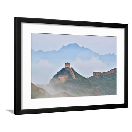 Great Wall of China on a Foggy Morning. Jinshanling, China Framed Print Wall Art By Darrell Gulin