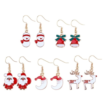 NICEXMAS 5 Pairs Xmas Designed Earrings Chic Pendant Eardrops Creative Xmas Ear Jewelry (Assorted Style)
NICEXMAS 5 Pairs Xmas Designed Earrings Chic Pendant Eardrops Creative Xmas Ear Jewelry (Assorted Style)