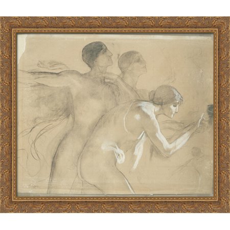 The Apotheosis of Bavaria 32x28 Large Gold Ornate Wood Framed Canvas Art by Nikolaos Gyzis
