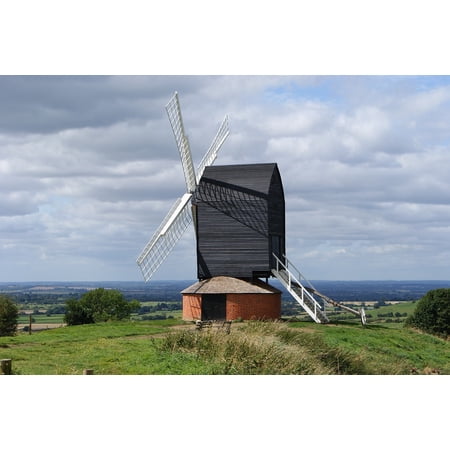 Canvas Print Old UK Cloud Wooden Windmill Buckinghamshire Stretched Canvas 10 X 14
