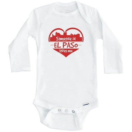 Someone in El Paso Loves Me El Paso Texas Skyline Heart One Piece Baby Bodysuit (Long Sleeve) 6-9 Months White
Someone in El Paso Loves Me El Paso Texas Skyline Heart One Piece Baby Bodysuit (Long Sleeve) 6-9 Months White