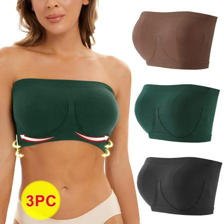 

Paiwinds Savings Clearance Women s Stretch Strapless Bra Summer Bandeau Bra Plus Size Strapless Bra Comfort Wireless Bra Army Green