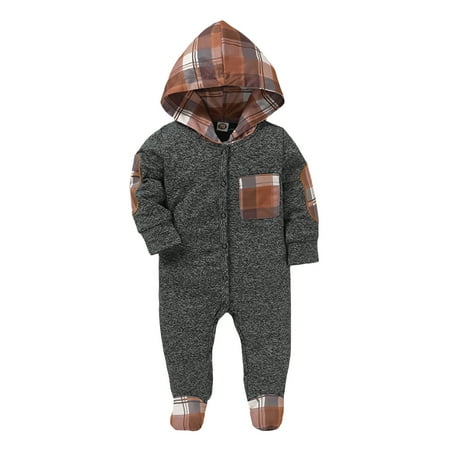 OLLUISNEO Infant Baby Boys Romper Winter Romper Single-row Buttons Lattice Hooded Long Sleeve One-piece Jumpsuit 12-18 Months Gray
OLLUISNEO Infant Baby Boys Romper Winter Romper Single-row Buttons Lattice Hooded Long Sleeve One-piece Jumpsuit 12-18 Months Gray