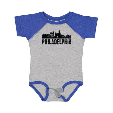 Inktastic Philadelphia Skyline Grunge Gift Baby Boy or Baby Girl Bodysuit