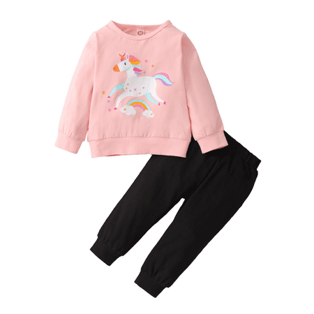 Kucnuzki 9 Months Baby Girl Fall-Winter Outfits Pants Sets 12 Months Long Sleeve Carton Unicorn Prints Cozy Sweatshirt Tops Elastic Pants 2PCS Set Pink
Kucnuzki 9 Months Baby Girl Fall-Winter Outfits Pants Sets 12 Months Long Sleeve Carton Unicorn Prints Cozy Sweatshirt Tops Elastic Pants 2PCS Set Pink