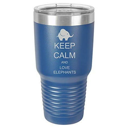 Tumbler Stainless Steel Vacuum Insulated Travel Mug Keep Calm And Love Elephants (Blue 30 oz)
Tumbler Stainless Steel Vacuum Insulated Travel Mug Keep Calm And Love Elephants (Blue 30 oz)
