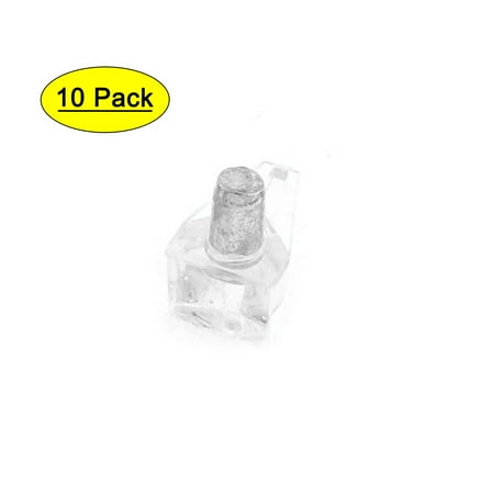 Cupboard 5mm Metal Peg Studs Clear Plastic Shelf Holder Supports Pins 10Pcs