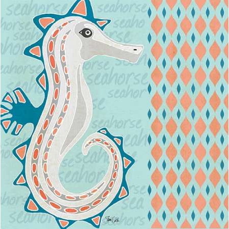 Nautical Seahorse Rolled Canvas Art - Shanni Welsh (24 x 24)