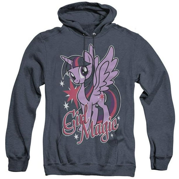 Trevco Sportswear HBRO147-AHH-4 My Little Pony TV & Girl Magic-Adult Heather Hoodie, Navy - Extra Large