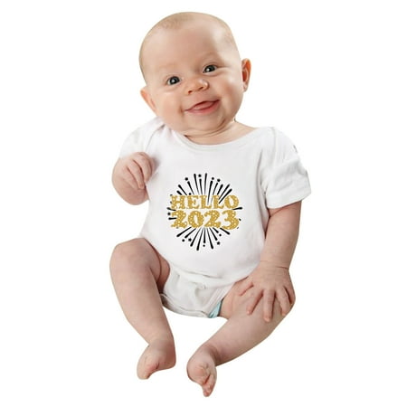 Quealent Baby Boy Clothes Funny Letter Print Romper Baby Jumpsuit White 9-12 Months