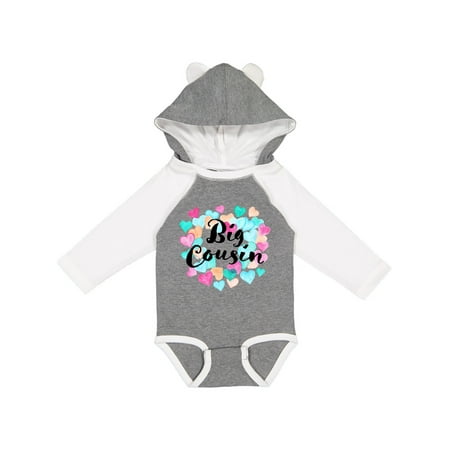 Inktastic Big Cousin hearts Gift Baby Boy or Baby Girl Long Sleeve Bodysuit