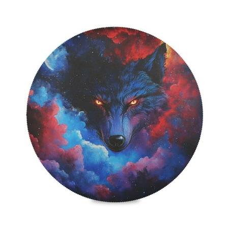 Round Placemat Set 15.4 Inch Diameter Table Mats Heat-Resistant Decorative for Dining Tables Wolf Face and Moon
Round Placemat Set 15.4 Inch Diameter Table Mats Heat-Resistant Decorative for Dining Tables Wolf Face and Moon
