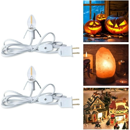 Accessory Cord with One LED Light Bulb - 6ft Cord with On/Off Switch for Night Lights Hoween Pumpkin Blow Mold Christmas Village House Holiday Ceramic Trees Craft Projects 2 Pack
Accessory Cord with One LED Light Bulb - 6ft Cord with On/Off Switch for Night Lights Hoween Pumpkin Blow Mold Christmas Village House Holiday Ceramic Trees Craft Projects 2 Pack