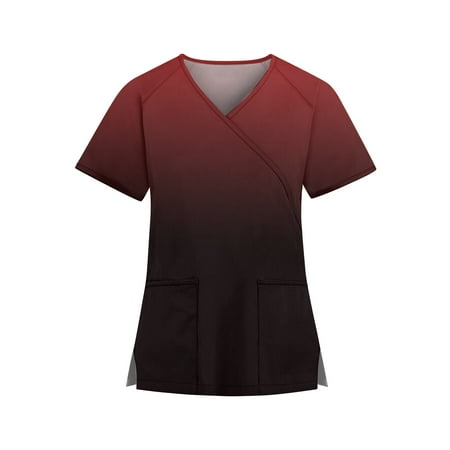 Clearance Top MIARHB Ladies V Neck Gradient Color Short Sleeve Overalls with Pockets Red M
Clearance Top MIARHB Ladies V Neck Gradient Color Short Sleeve Overalls with Pockets Red M