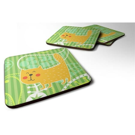 Cat on Paisley Foam Coasters - Set of 4