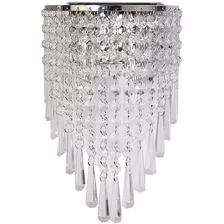 Fetcoi Crystal Wall Light Chandelier Pendant Light Fixture Lighting(Silver)
