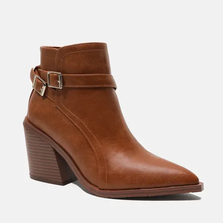 Women‘s Pointed Toe Short Boots Chunky High Heel With Metal Buckle Decoration Shoes Women‘s Footwear
Women‘s Pointed Toe Short Boots Chunky High Heel With Metal Buckle Decoration Shoes Women‘s Footwear