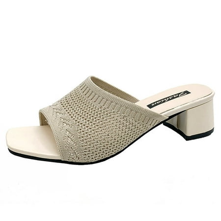 Slippers for Women Spring And Summer Mid Heel Women Sandals And Slippers Flying Woven Breathable Fashion Slippers Womens Slippers Mesh Beige 40
Slippers for Women Spring And Summer Mid Heel Women Sandals And Slippers Flying Woven Breathable Fashion Slippers Womens Slippers Mesh Beige 40