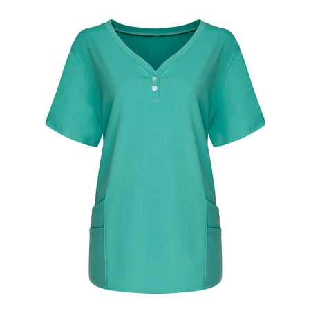 Alrise Mint Green Summer Plus Size Scrubs Top for Women Solid Color Short Sleeve T-Shirt V-Neck Pockets Workwear Blouse 2X-Large
Alrise Mint Green Summer Plus Size Scrubs Top for Women Solid Color Short Sleeve T-Shirt V-Neck Pockets Workwear Blouse 2X-Large