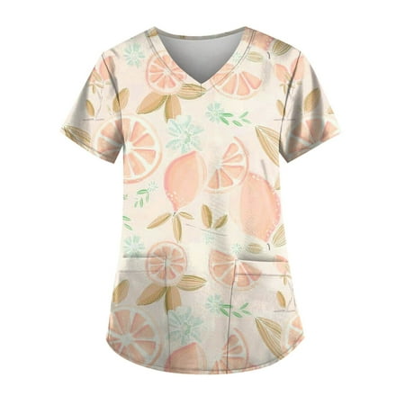 Yubatuo Women Plus Size Scrubs Top with Pockets V-Neck Short Sleeve Printed Work Blouse for Women Orange XL
Yubatuo Women Plus Size Scrubs Top with Pockets V-Neck Short Sleeve Printed Work Blouse for Women Orange XL