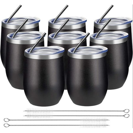 12oz 8 Pack Wine Tumbler with Lid Stemless Insulated Wine Glasses Double Wall Vacuum Stainless Steel Travel Tumbler for Cold & Hot Drinks Wine Coffee Cocktails Black
12oz 8 Pack Wine Tumbler with Lid Stemless Insulated Wine Glasses Double Wall Vacuum Stainless Steel Travel Tumbler for Cold & Hot Drinks Wine Coffee Cocktails Black