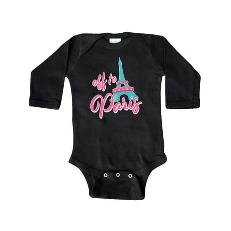 Inktastic Off to Paris- vacation Gift Baby Boy or Baby Girl Long Sleeve Bodysuit
